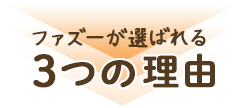 ファズーが選ばれる3つの理由