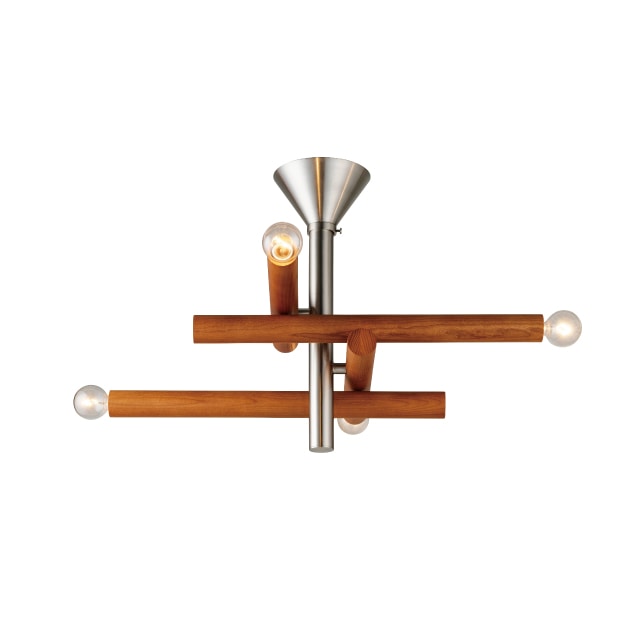 ブラウン ４灯 インターフォルム製シーリングライト LT-4590BN IF-1270E-BR