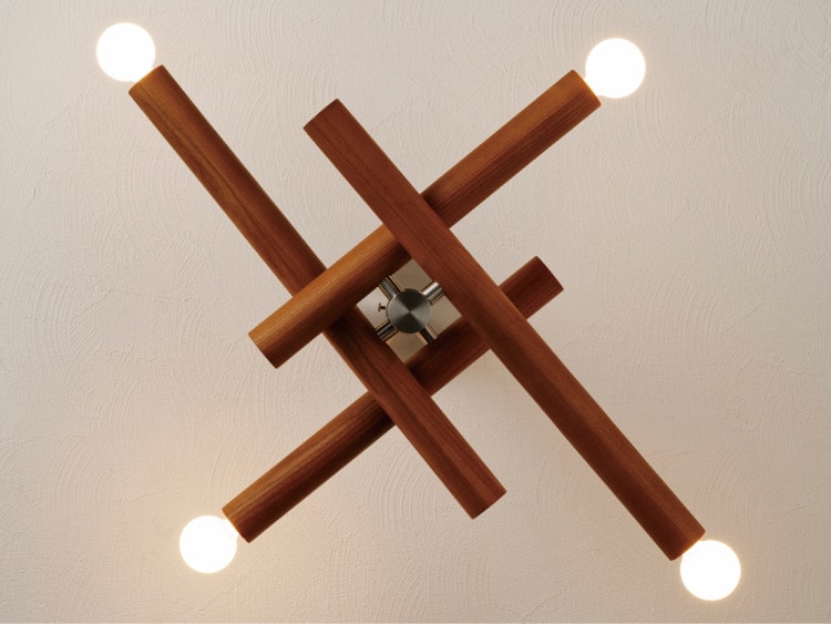 ブラウン ４灯 インターフォルム製シーリングライト LT-4590BN IF-1270E-BR