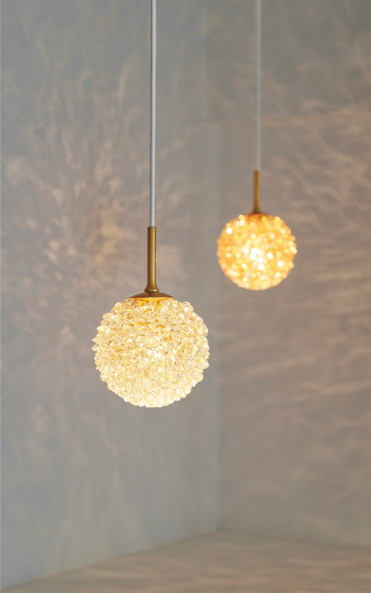 クリア×クリスタルガラス インターフォルム製ペンダントライト LT-4581CL IF-1250E-CL