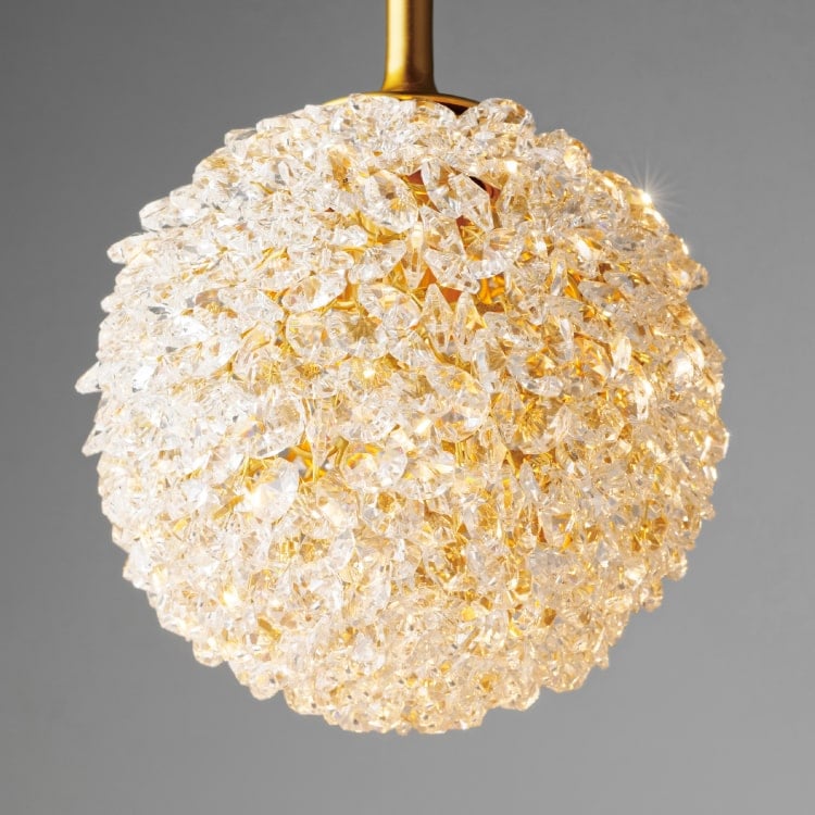 クリア×クリスタルガラス インターフォルム製ペンダントライト LT-4581CL IF-1250E-CL