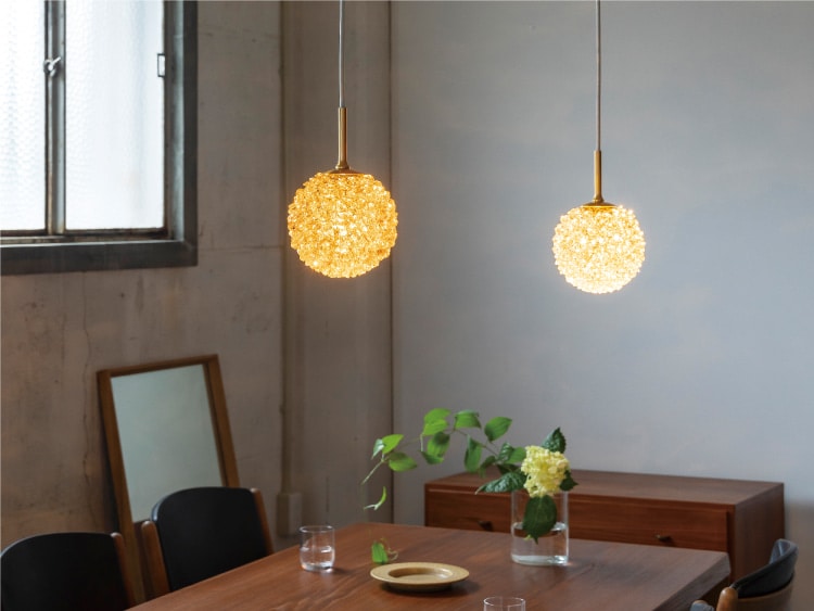 クリア×クリスタルガラス インターフォルム製ペンダントライト LT-4581CL IF-1250E-CL