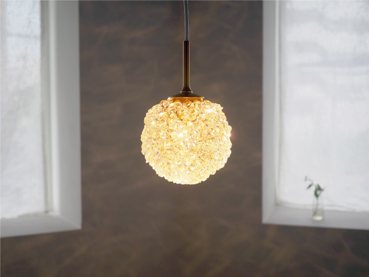 クリア×クリスタルガラス インターフォルム製ペンダントライト LT-4581CL IF-1250E-CL