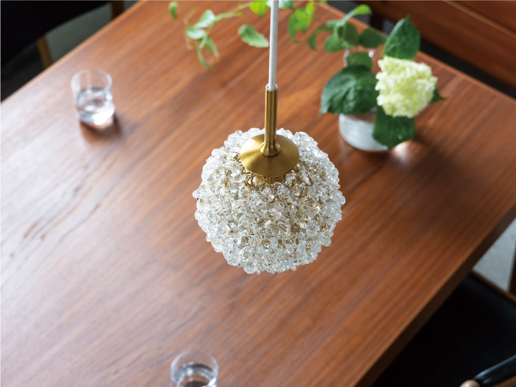 クリア×クリスタルガラス インターフォルム製ペンダントライト LT-4581CL IF-1250E-CL