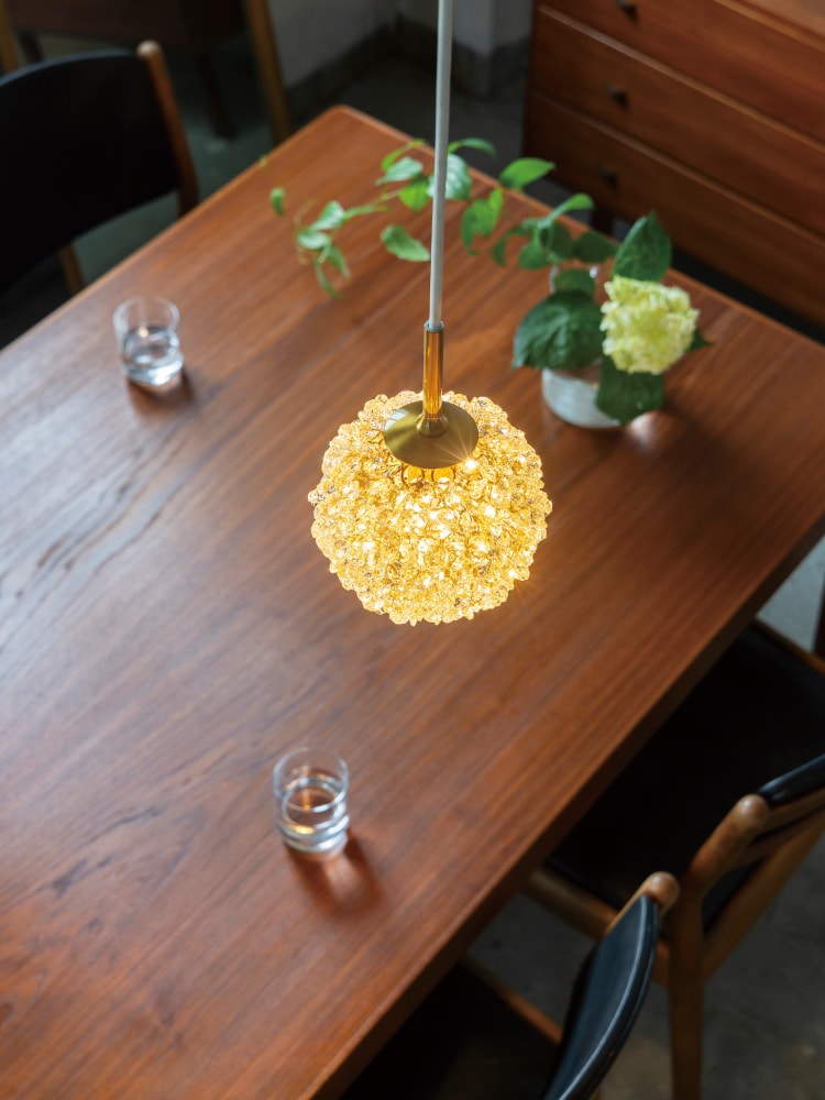 クリア×クリスタルガラス インターフォルム製ペンダントライト LT-4581CL IF-1250E-CL