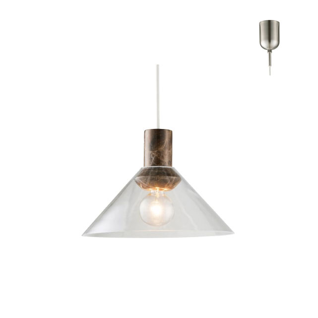 ガラス×大理石 ブラウン インターフォルム製ペンダントライト LT-4575BN IF-1230E-BR