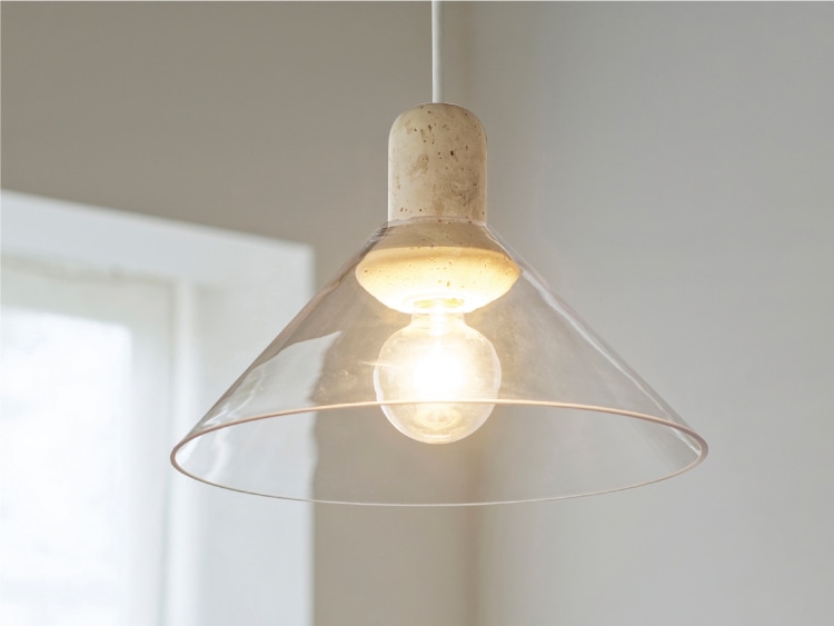 ガラス×大理石 ブラウン インターフォルム製ペンダントライト LT-4575BN IF-1230E-BR