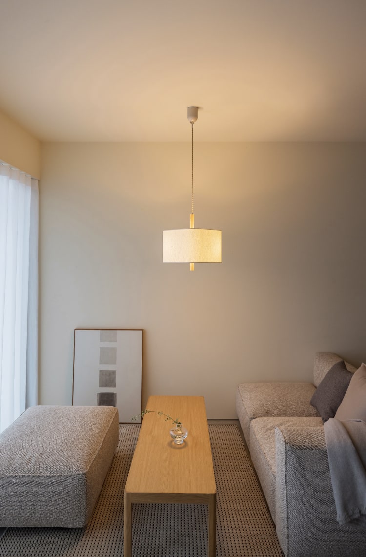 ホワイト 布 インターフォルム製ペンダントライト LT-4572 IF-1210E-WH