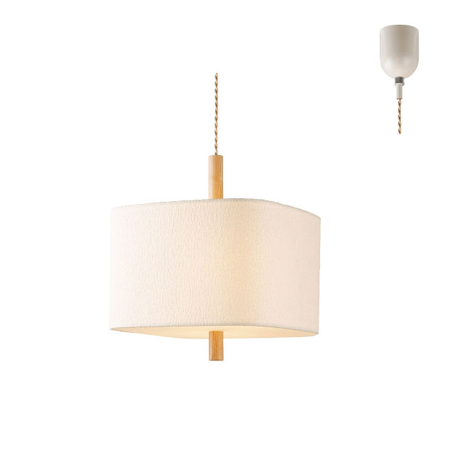 ホワイト 布 インターフォルム製ペンダントライト LT-4572 IF-1210E-WH