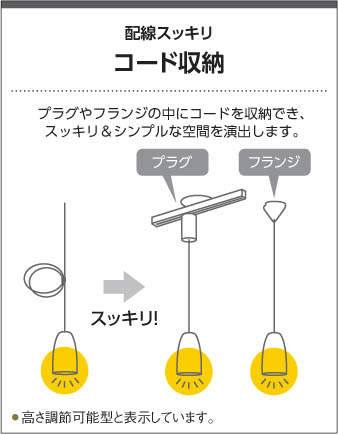 マットブラック × ゴールド コイズミ製ペンダントライトAP50643 KO-0080W-BK KOIZUMI K18P156 F01 機能説明画像01