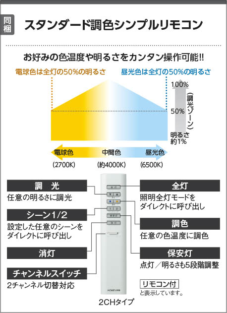 ウォームホワイト×ナチュラルウッド コイズミ製ペンダントライト AP57256 KO-1420E-WH KO C03-143 F01 機能説明画像02