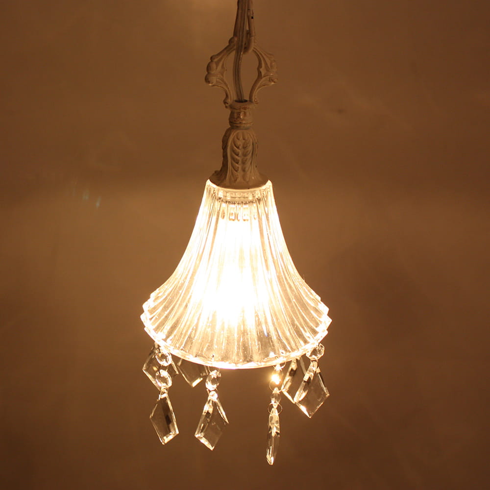 ホワイトアンティーク オーブ製ペンダントライト OB-036-1WH LED OB-0310E-WH