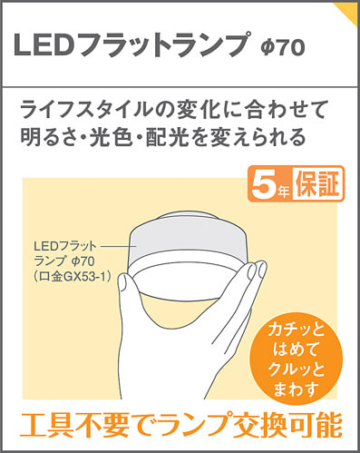 スモークブラウン（一部つや消し） パナソニック製ペンダントライトXLGB1018 CE1(LGB10841) PN-0200W-BK Panasonic led flat70 機能説明画像03