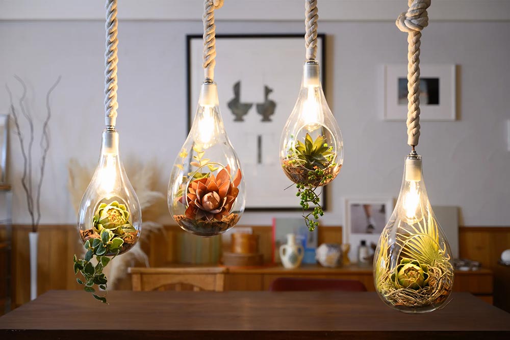 ハンギングテラリウム フェイクグリーン スワン電器製ペンダントライト APE-020FGJ/L SW-0104E-CL