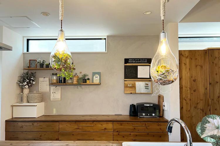 ハンギングテラリウム フェイクグリーン スワン電器製ペンダントライト APE-020FGJ/L SW-0104E-CL