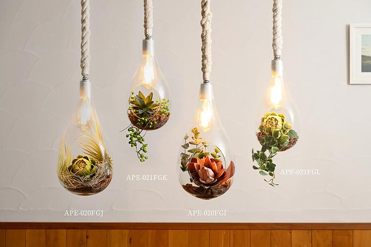 ハンギングテラリウム フェイクグリーン スワン電器製ペンダントライト APE-020FGJ/L SW-0104E-CL
